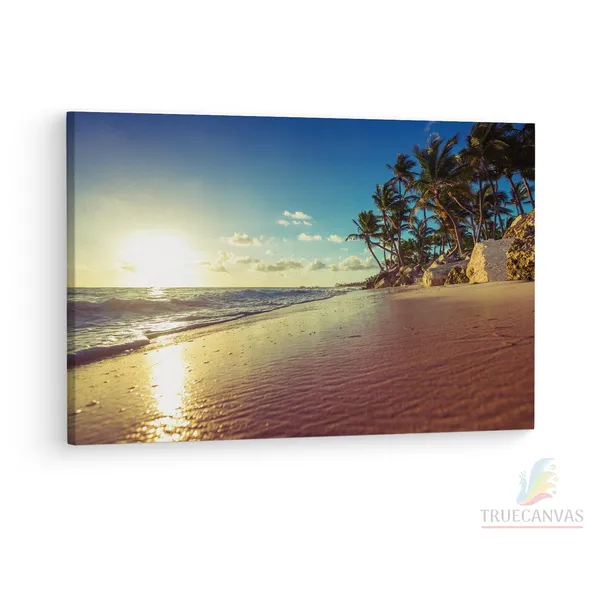 Multicolor_Paradise_Tropical_Island_Beach,_Wooden_Framed_Canvas_Paintings_|_For_Living_Room_|_Bedroom_|_Office_|_Gallery_|_Ready_Wall_Mount_Canvas_Wall_Art_Painting_|_Size_-_12_X_18In,_Ct0611
