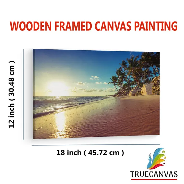 Multicolor_Paradise_Tropical_Island_Beach,_Wooden_Framed_Canvas_Paintings_|_For_Living_Room_|_Bedroom_|_Office_|_Gallery_|_Ready_Wall_Mount_Canvas_Wall_Art_Painting_|_Size_-_12_X_18In,_Ct0611