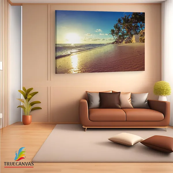 Multicolor_Paradise_Tropical_Island_Beach,_Wooden_Framed_Canvas_Paintings_|_For_Living_Room_|_Bedroom_|_Office_|_Gallery_|_Ready_Wall_Mount_Canvas_Wall_Art_Painting_|_Size_-_12_X_18In,_Ct0611
