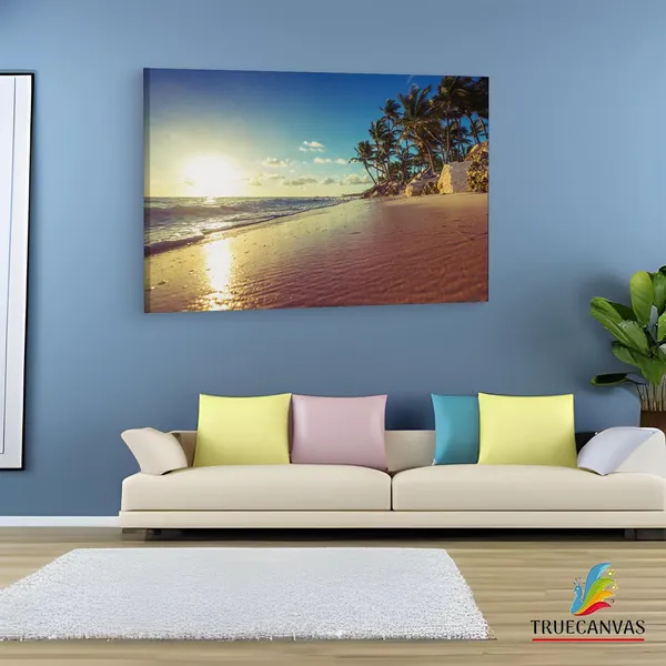 Multicolor_Paradise_Tropical_Island_Beach,_Wooden_Framed_Canvas_Paintings_|_For_Living_Room_|_Bedroom_|_Office_|_Gallery_|_Ready_Wall_Mount_Canvas_Wall_Art_Painting_|_Size_-_12_X_18In,_Ct0611