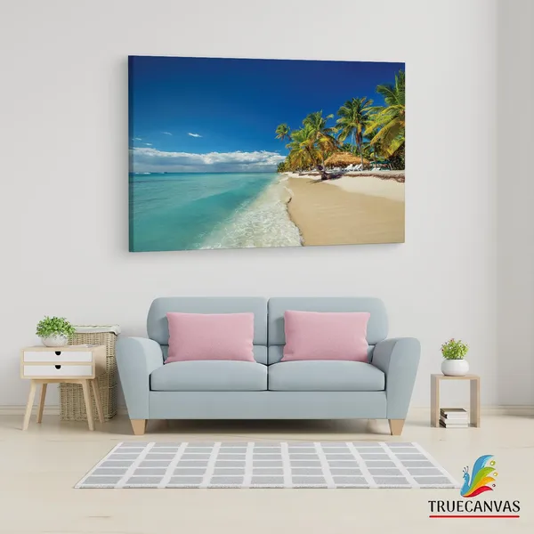 Multicolor_Playa_Bavaro_Punta_Cana,_Wooden_Framed_Canvas_Paintings_|_For_Living_Room_|_Bedroom_|_Office_|_Gallery_|_Ready_Wall_Mount_Canvas_Wall_Art_Painting_|_Size_-_12_X_18In,_Ct0614