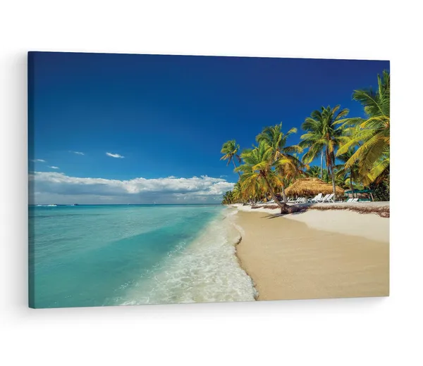 Multicolor_Playa_Bavaro_Punta_Cana,_Wooden_Framed_Canvas_Paintings_|_For_Living_Room_|_Bedroom_|_Office_|_Gallery_|_Ready_Wall_Mount_Canvas_Wall_Art_Painting_|_Size_-_12_X_18In,_Ct0614