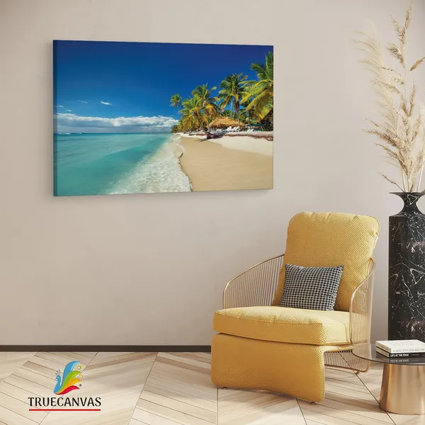 Multicolor_Playa_Bavaro_Punta_Cana,_Wooden_Framed_Canvas_Paintings_|_For_Living_Room_|_Bedroom_|_Office_|_Gallery_|_Ready_Wall_Mount_Canvas_Wall_Art_Painting_|_Size_-_12_X_18In,_Ct0614