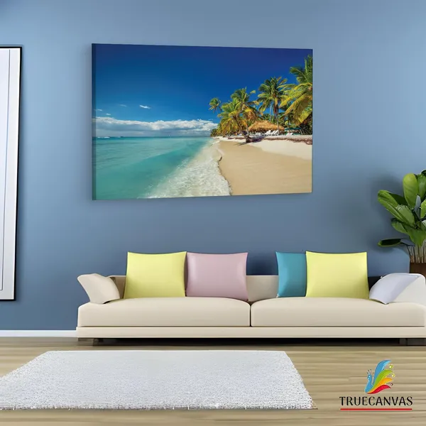 Multicolor_Playa_Bavaro_Punta_Cana,_Wooden_Framed_Canvas_Paintings_|_For_Living_Room_|_Bedroom_|_Office_|_Gallery_|_Ready_Wall_Mount_Canvas_Wall_Art_Painting_|_Size_-_12_X_18In,_Ct0614