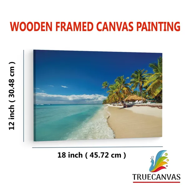 Multicolor_Playa_Bavaro_Punta_Cana,_Wooden_Framed_Canvas_Paintings_|_For_Living_Room_|_Bedroom_|_Office_|_Gallery_|_Ready_Wall_Mount_Canvas_Wall_Art_Painting_|_Size_-_12_X_18In,_Ct0614