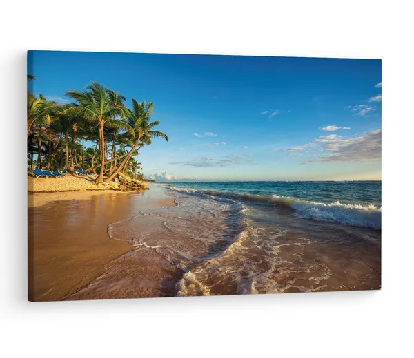 Multicolor_Paradise_Tropical_Island_Beach,_Wooden_Framed_Canvas_Paintings_|_For_Living_Room_|_Bedroom_|_Office_|_Gallery_|_Ready_Wall_Mount_Canvas_Wall_Art_Painting_|_Size_-_12_X_18In,_Ct0616