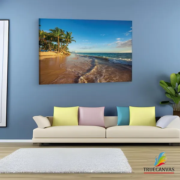 Multicolor_Paradise_Tropical_Island_Beach,_Wooden_Framed_Canvas_Paintings_|_For_Living_Room_|_Bedroom_|_Office_|_Gallery_|_Ready_Wall_Mount_Canvas_Wall_Art_Painting_|_Size_-_12_X_18In,_Ct0616