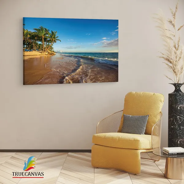 Multicolor_Paradise_Tropical_Island_Beach,_Wooden_Framed_Canvas_Paintings_|_For_Living_Room_|_Bedroom_|_Office_|_Gallery_|_Ready_Wall_Mount_Canvas_Wall_Art_Painting_|_Size_-_12_X_18In,_Ct0616