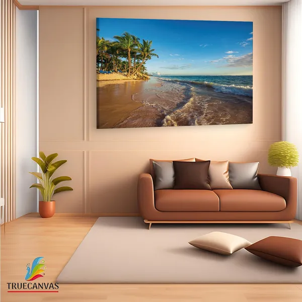 Multicolor_Paradise_Tropical_Island_Beach,_Wooden_Framed_Canvas_Paintings_|_For_Living_Room_|_Bedroom_|_Office_|_Gallery_|_Ready_Wall_Mount_Canvas_Wall_Art_Painting_|_Size_-_12_X_18In,_Ct0616