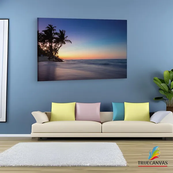 Multicolor_Sunrise_On_A_Island,_Wooden_Framed_Canvas_Paintings_|_For_Living_Room_|_Bedroom_|_Office_|_Gallery_|_Ready_Wall_Mount_Canvas_Wall_Art_Painting_|_Size_-_12_X_18In,_Ct0617
