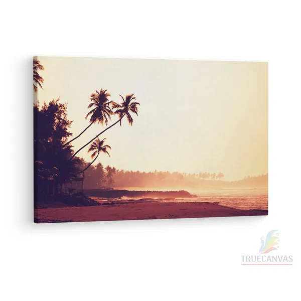 Multicolor_Sunset_In_Tropics_Coconut_Trees,_Wooden_Framed_Canvas_Paintings_|_For_Living_Room_|_Bedroom_|_Office_|_Gallery_|_Ready_Wall_Mount_Canvas_Wall_Art_Painting_|_Size_-_12_X_18In,_Ct0622