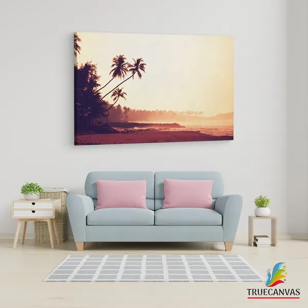 Multicolor_Sunset_In_Tropics_Coconut_Trees,_Wooden_Framed_Canvas_Paintings_|_For_Living_Room_|_Bedroom_|_Office_|_Gallery_|_Ready_Wall_Mount_Canvas_Wall_Art_Painting_|_Size_-_12_X_18In,_Ct0622