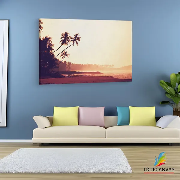 Multicolor_Sunset_In_Tropics_Coconut_Trees,_Wooden_Framed_Canvas_Paintings_|_For_Living_Room_|_Bedroom_|_Office_|_Gallery_|_Ready_Wall_Mount_Canvas_Wall_Art_Painting_|_Size_-_12_X_18In,_Ct0622