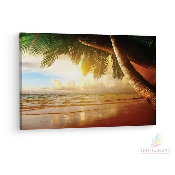 Multicolor_Beach_Tropical_Ocean_Sunset,_Wooden_Framed_Canvas_Paintings_|_For_Living_Room_|_Bedroom_|_Office_|_Gallery_|_Ready_Wall_Mount_Canvas_Wall_Art_Painting_|_Size_-_12_X_18In,_Ct0624