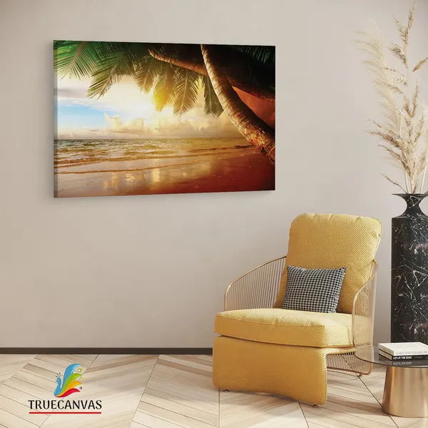 Multicolor_Beach_Tropical_Ocean_Sunset,_Wooden_Framed_Canvas_Paintings_|_For_Living_Room_|_Bedroom_|_Office_|_Gallery_|_Ready_Wall_Mount_Canvas_Wall_Art_Painting_|_Size_-_12_X_18In,_Ct0624