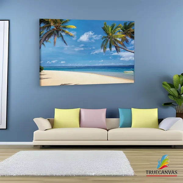 Multicolor_Mauritius_Beach,_Wooden_Framed_Canvas_Paintings_|_For_Living_Room_|_Bedroom_|_Office_|_Gallery_|_Ready_Wall_Mount_Canvas_Wall_Art_Painting_|_Size_-_12_X_18In,_Ct0626