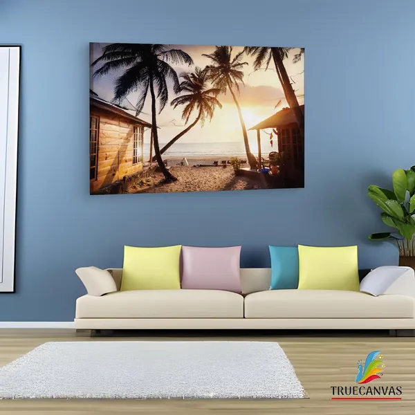 Multicolor_Palolem_Beach,_Wooden_Framed_Canvas_Paintings_|_For_Living_Room_|_Bedroom_|_Office_|_Gallery_|_Ready_Wall_Mount_Canvas_Wall_Art_Painting_|_Size_-_12_X_18In,_Ct0628