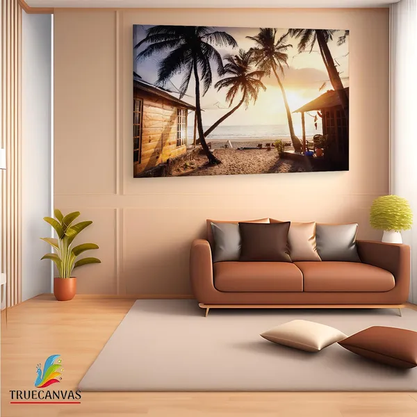 Multicolor_Palolem_Beach,_Wooden_Framed_Canvas_Paintings_|_For_Living_Room_|_Bedroom_|_Office_|_Gallery_|_Ready_Wall_Mount_Canvas_Wall_Art_Painting_|_Size_-_12_X_18In,_Ct0628