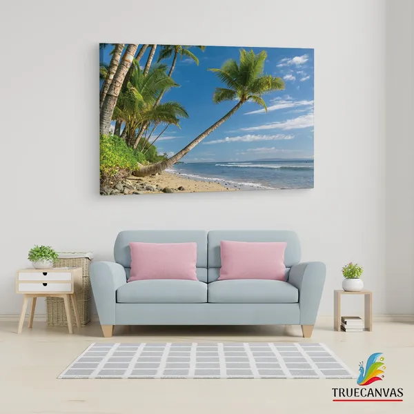 Multicolor_Palm_Tree_On_Sand_Beach,_Wooden_Framed_Canvas_Paintings_|_For_Living_Room_|_Bedroom_|_Office_|_Gallery_|_Ready_Wall_Mount_Canvas_Wall_Art_Painting_|_Size_-_12_X_18In,_Ct0629
