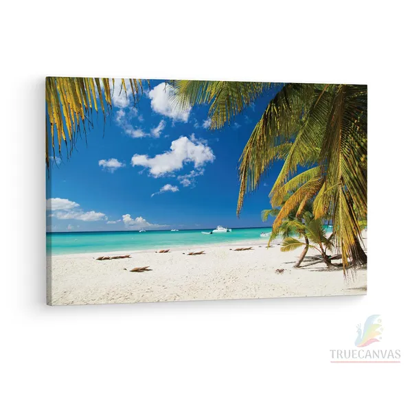 Multicolor_Beach_Sea_Palms,_Wooden_Framed_Canvas_Paintings_|_For_Living_Room_|_Bedroom_|_Office_|_Gallery_|_Ready_Wall_Mount_Canvas_Wall_Art_Painting_|_Size_-_12_X_18In,_Ct0630