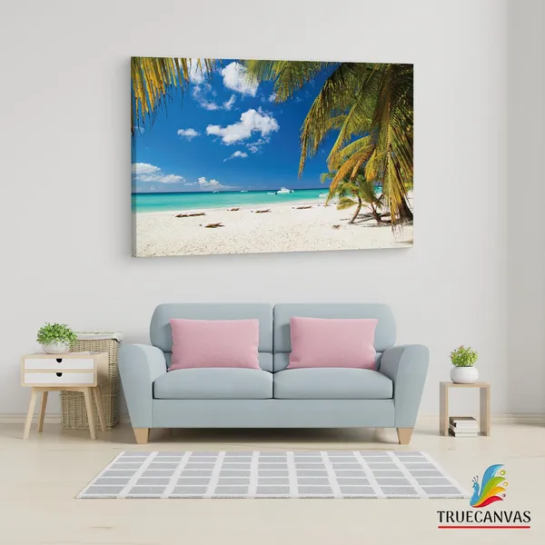 Multicolor_Beach_Sea_Palms,_Wooden_Framed_Canvas_Paintings_|_For_Living_Room_|_Bedroom_|_Office_|_Gallery_|_Ready_Wall_Mount_Canvas_Wall_Art_Painting_|_Size_-_12_X_18In,_Ct0630