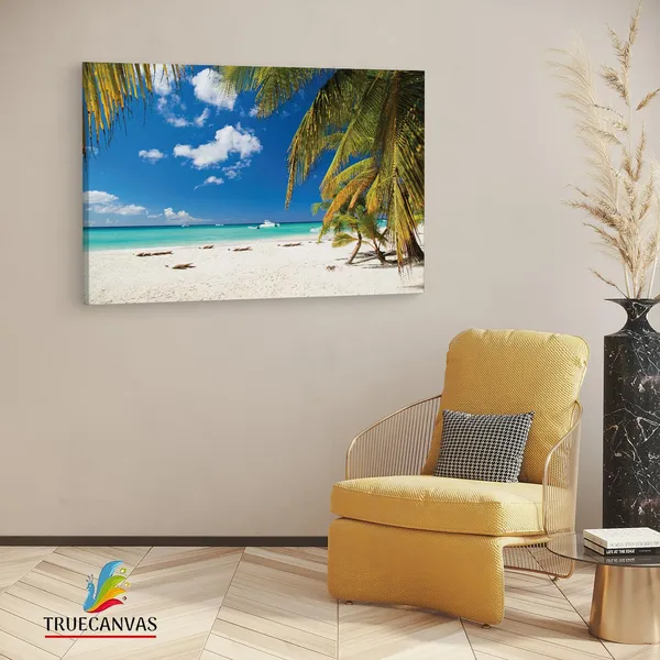 Multicolor_Beach_Sea_Palms,_Wooden_Framed_Canvas_Paintings_|_For_Living_Room_|_Bedroom_|_Office_|_Gallery_|_Ready_Wall_Mount_Canvas_Wall_Art_Painting_|_Size_-_12_X_18In,_Ct0630