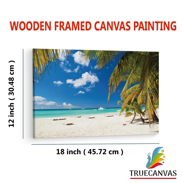 Multicolor_Beach_Sea_Palms,_Wooden_Framed_Canvas_Paintings_|_For_Living_Room_|_Bedroom_|_Office_|_Gallery_|_Ready_Wall_Mount_Canvas_Wall_Art_Painting_|_Size_-_12_X_18In,_Ct0630