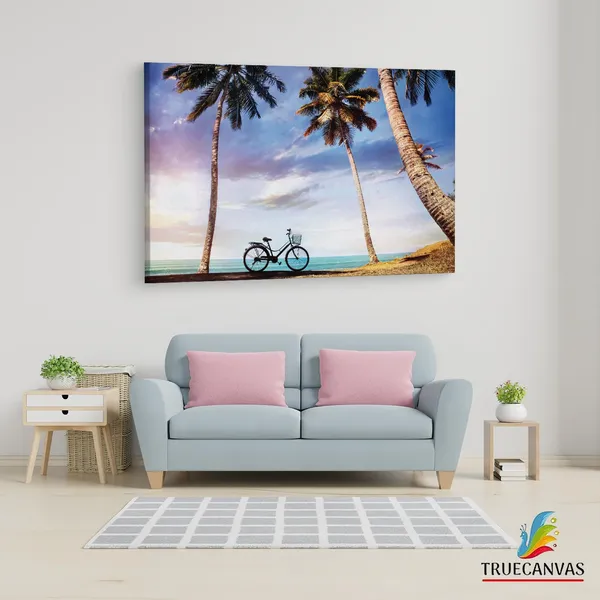 Multicolor_Bicycle_With_Basket,_Wooden_Framed_Canvas_Paintings_|_For_Living_Room_|_Bedroom_|_Office_|_Gallery_|_Ready_Wall_Mount_Canvas_Wall_Art_Painting_|_Size_-_12_X_18In,_Ct0633