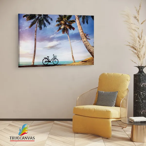 Multicolor_Bicycle_With_Basket,_Wooden_Framed_Canvas_Paintings_|_For_Living_Room_|_Bedroom_|_Office_|_Gallery_|_Ready_Wall_Mount_Canvas_Wall_Art_Painting_|_Size_-_12_X_18In,_Ct0633