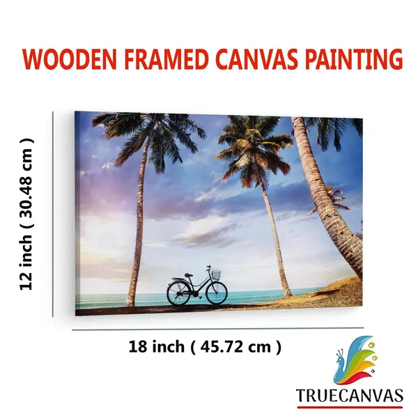 Multicolor_Bicycle_With_Basket,_Wooden_Framed_Canvas_Paintings_|_For_Living_Room_|_Bedroom_|_Office_|_Gallery_|_Ready_Wall_Mount_Canvas_Wall_Art_Painting_|_Size_-_12_X_18In,_Ct0633