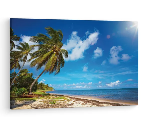 Multicolor_Jamaica_Beach,_Wooden_Framed_Canvas_Paintings_|_For_Living_Room_|_Bedroom_|_Office_|_Gallery_|_Ready_Wall_Mount_Canvas_Wall_Art_Painting_|_Size_-_12_X_18In,_Ct0635