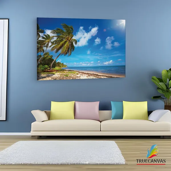 Multicolor_Jamaica_Beach,_Wooden_Framed_Canvas_Paintings_|_For_Living_Room_|_Bedroom_|_Office_|_Gallery_|_Ready_Wall_Mount_Canvas_Wall_Art_Painting_|_Size_-_12_X_18In,_Ct0635