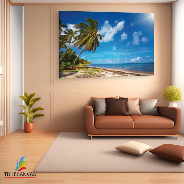 Multicolor_Jamaica_Beach,_Wooden_Framed_Canvas_Paintings_|_For_Living_Room_|_Bedroom_|_Office_|_Gallery_|_Ready_Wall_Mount_Canvas_Wall_Art_Painting_|_Size_-_12_X_18In,_Ct0635