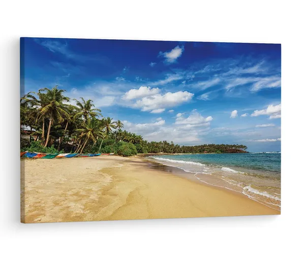 Multicolor_Mirissa_Beach,_Wooden_Framed_Canvas_Paintings_|_For_Living_Room_|_Bedroom_|_Office_|_Gallery_|_Ready_Wall_Mount_Canvas_Wall_Art_Painting_|_Size_-_12_X_18In,_Ct0638