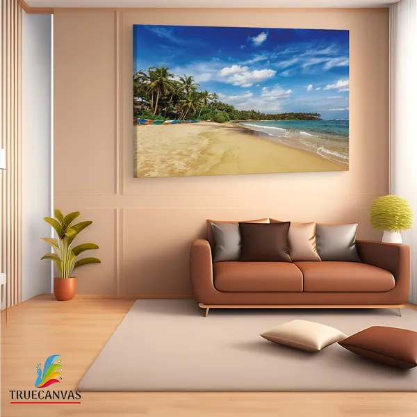 Multicolor_Mirissa_Beach,_Wooden_Framed_Canvas_Paintings_|_For_Living_Room_|_Bedroom_|_Office_|_Gallery_|_Ready_Wall_Mount_Canvas_Wall_Art_Painting_|_Size_-_12_X_18In,_Ct0638