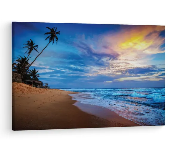 Multicolor_Waikkal_Beach,_Wooden_Framed_Canvas_Paintings_|_For_Living_Room_|_Bedroom_|_Office_|_Gallery_|_Ready_Wall_Mount_Canvas_Wall_Art_Painting_|_Size_-_12_X_18In,_Ct0640