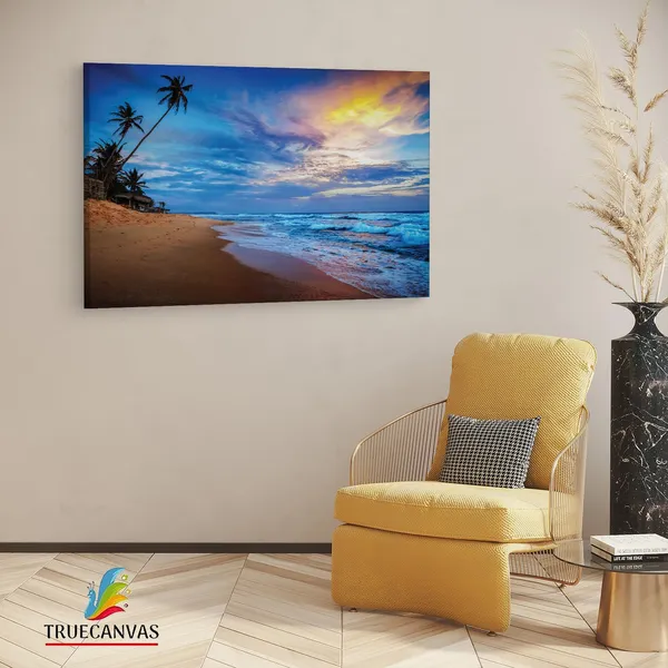 Multicolor_Waikkal_Beach,_Wooden_Framed_Canvas_Paintings_|_For_Living_Room_|_Bedroom_|_Office_|_Gallery_|_Ready_Wall_Mount_Canvas_Wall_Art_Painting_|_Size_-_12_X_18In,_Ct0640