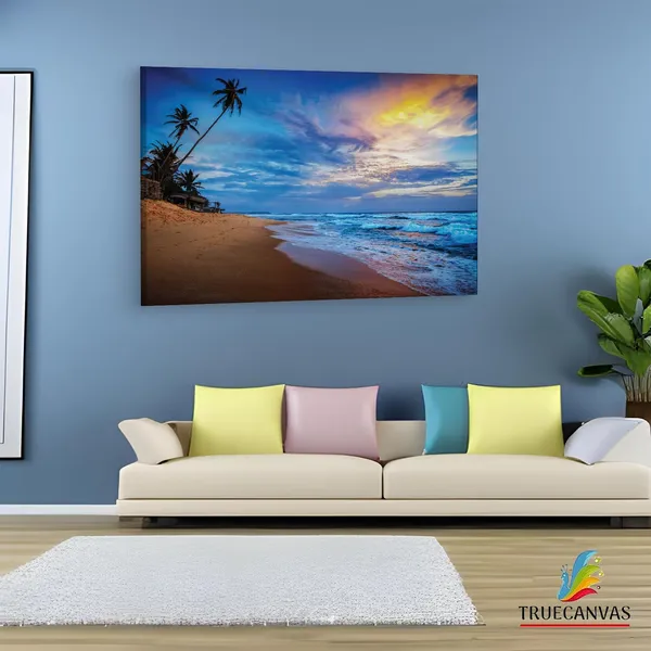 Multicolor_Waikkal_Beach,_Wooden_Framed_Canvas_Paintings_|_For_Living_Room_|_Bedroom_|_Office_|_Gallery_|_Ready_Wall_Mount_Canvas_Wall_Art_Painting_|_Size_-_12_X_18In,_Ct0640