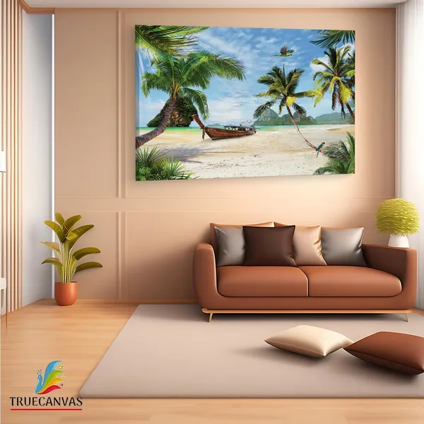 Multicolor_Sandy_Beach,_Wooden_Framed_Canvas_Paintings_|_For_Living_Room_|_Bedroom_|_Office_|_Gallery_|_Ready_Wall_Mount_Canvas_Wall_Art_Painting_|_Size_-_12_X_18In,_Ct0644