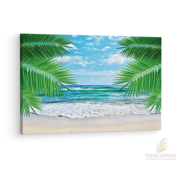 Multicolor_Hawaii_Beach_Tropical_Background,_Wooden_Framed_Canvas_Paintings_|_For_Living_Room_|_Bedroom_|_Office_|_Gallery_|_Ready_Wall_Mount_Canvas_Wall_Art_Painting_|_Size_-_12_X_18In,_Ct0646