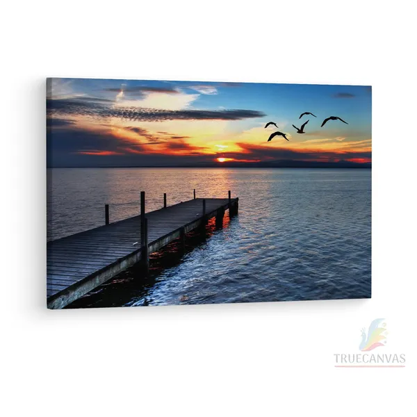 Multicolor_Lake_Norman,_Wooden_Framed_Canvas_Paintings_|_For_Living_Room_|_Bedroom_|_Office_|_Gallery_|_Ready_Wall_Mount_Canvas_Wall_Art_Painting_|_Size_-_12_X_18In,_Ct0647