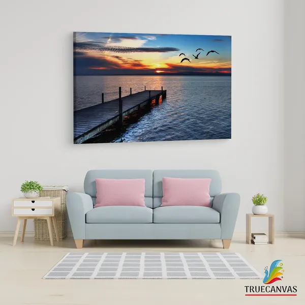 Multicolor_Lake_Norman,_Wooden_Framed_Canvas_Paintings_|_For_Living_Room_|_Bedroom_|_Office_|_Gallery_|_Ready_Wall_Mount_Canvas_Wall_Art_Painting_|_Size_-_12_X_18In,_Ct0647