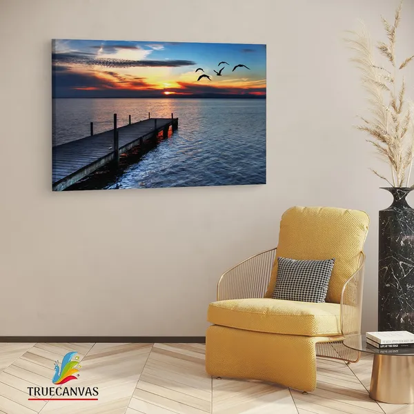 Multicolor_Lake_Norman,_Wooden_Framed_Canvas_Paintings_|_For_Living_Room_|_Bedroom_|_Office_|_Gallery_|_Ready_Wall_Mount_Canvas_Wall_Art_Painting_|_Size_-_12_X_18In,_Ct0647