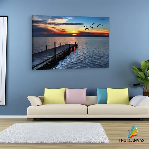Multicolor_Lake_Norman,_Wooden_Framed_Canvas_Paintings_|_For_Living_Room_|_Bedroom_|_Office_|_Gallery_|_Ready_Wall_Mount_Canvas_Wall_Art_Painting_|_Size_-_12_X_18In,_Ct0647