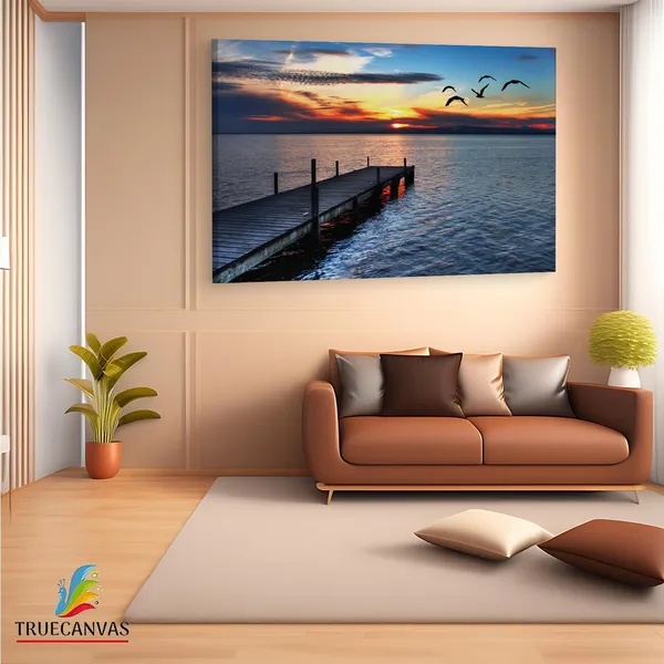 Multicolor_Lake_Norman,_Wooden_Framed_Canvas_Paintings_|_For_Living_Room_|_Bedroom_|_Office_|_Gallery_|_Ready_Wall_Mount_Canvas_Wall_Art_Painting_|_Size_-_12_X_18In,_Ct0647