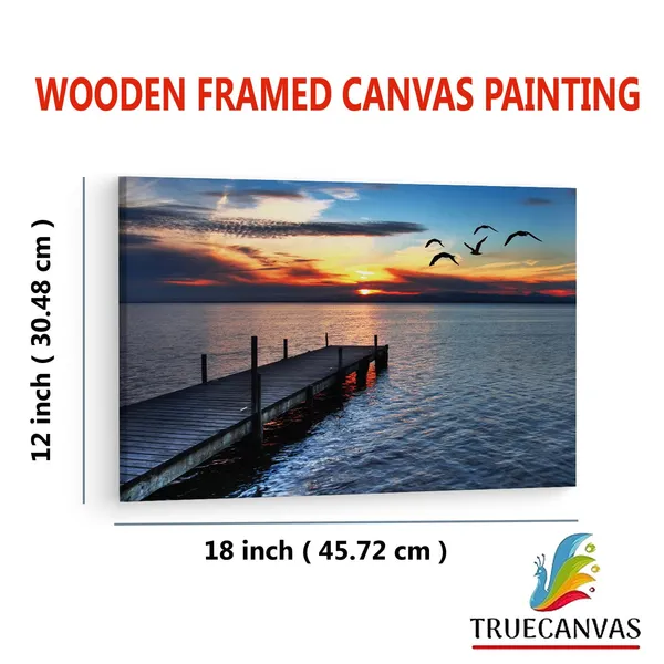 Multicolor_Lake_Norman,_Wooden_Framed_Canvas_Paintings_|_For_Living_Room_|_Bedroom_|_Office_|_Gallery_|_Ready_Wall_Mount_Canvas_Wall_Art_Painting_|_Size_-_12_X_18In,_Ct0647