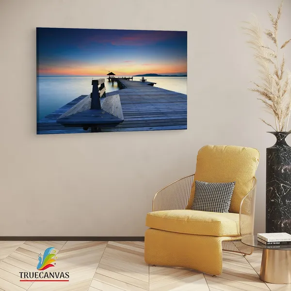 Multicolor_Thailand_Beach_Pier,_Sun,_Sunset,_Wooden_Framed_Canvas_Paintings_|_For_Living_Room_|_Bedroom_|_Office_|_Gallery_|_Ready_Wall_Mount_Canvas_Wall_Art_Painting_|_Size_-_12_X_18In,_Ct0652