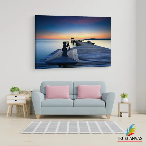 Multicolor_Thailand_Beach_Pier,_Sun,_Sunset,_Wooden_Framed_Canvas_Paintings_|_For_Living_Room_|_Bedroom_|_Office_|_Gallery_|_Ready_Wall_Mount_Canvas_Wall_Art_Painting_|_Size_-_12_X_18In,_Ct0652