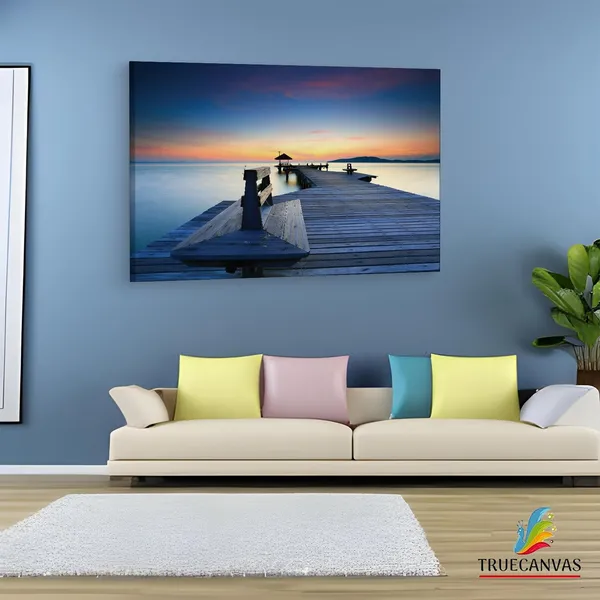Multicolor_Thailand_Beach_Pier,_Sun,_Sunset,_Wooden_Framed_Canvas_Paintings_|_For_Living_Room_|_Bedroom_|_Office_|_Gallery_|_Ready_Wall_Mount_Canvas_Wall_Art_Painting_|_Size_-_12_X_18In,_Ct0652