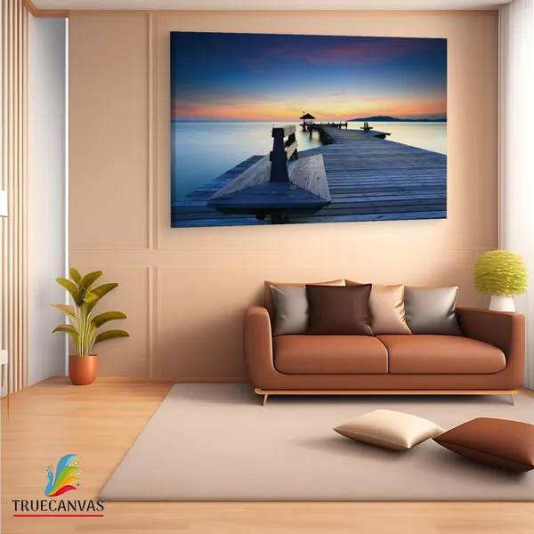 Multicolor_Thailand_Beach_Pier,_Sun,_Sunset,_Wooden_Framed_Canvas_Paintings_|_For_Living_Room_|_Bedroom_|_Office_|_Gallery_|_Ready_Wall_Mount_Canvas_Wall_Art_Painting_|_Size_-_12_X_18In,_Ct0652